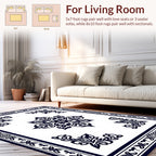Elegant Floral Medallion Border Rug