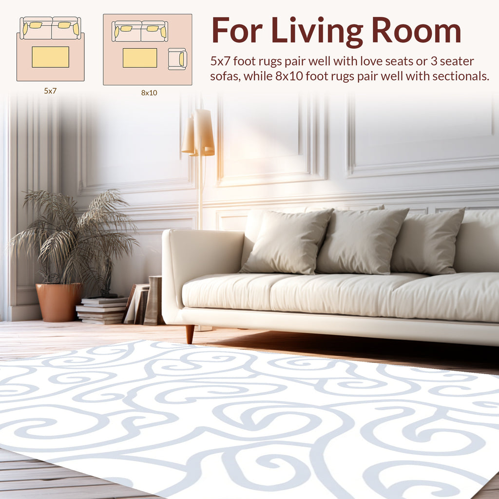 Subtle Swirl Abstract Pattern Design Rug