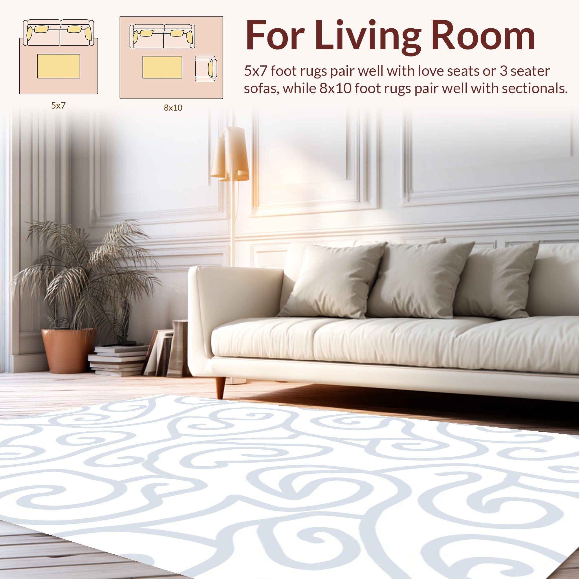 Subtle Swirl Abstract Pattern Design Rug
