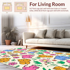 Playful Animals and Flowers Pattern Rug