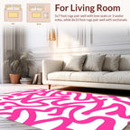 Bold Pink Swirls Abstract Pattern Rug