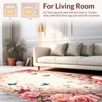 Whimsical Floral Butterflies Design Rug