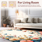 Whimsical Floral Butterfly Garden Design Rug
