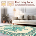Teal Octopus Whimsical Border Design Rug