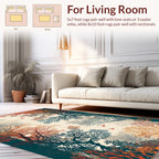 Autumn Forest With Flying Birds Pattern Rug