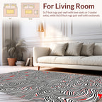 Bold Red Abstract Swirls Rug