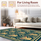 Art Deco Geometric Floral Pattern Design Rug