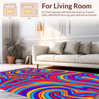 Trippy Swirl Vivid Colors Pattern Rug