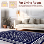 Elegant White Lattice Border Design Rug