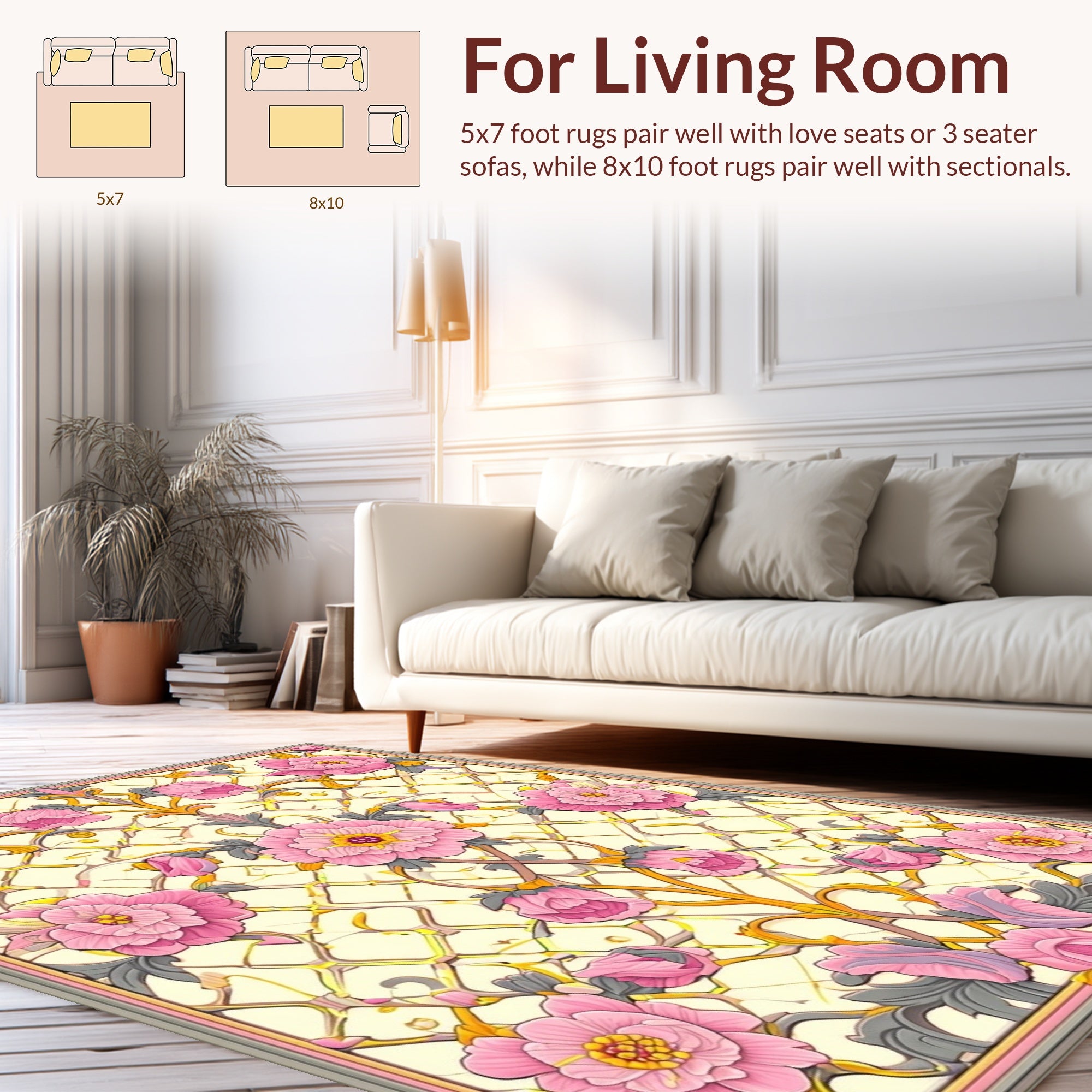 Victorian Floral Lattice Pattern Rug