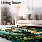 Vibrant Jungle Tiger Portrait Rug