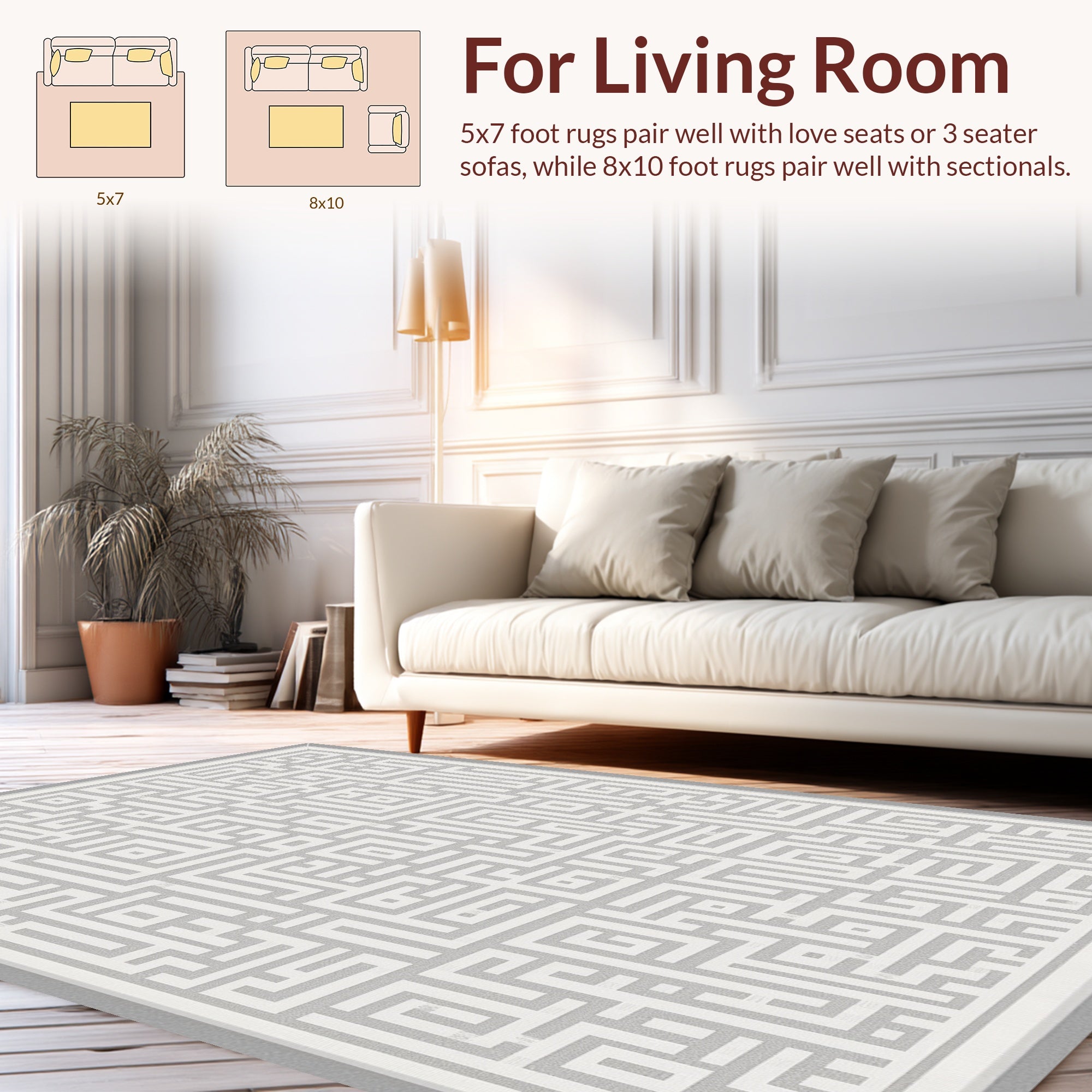Minimalist Geometric Maze Pattern Rug