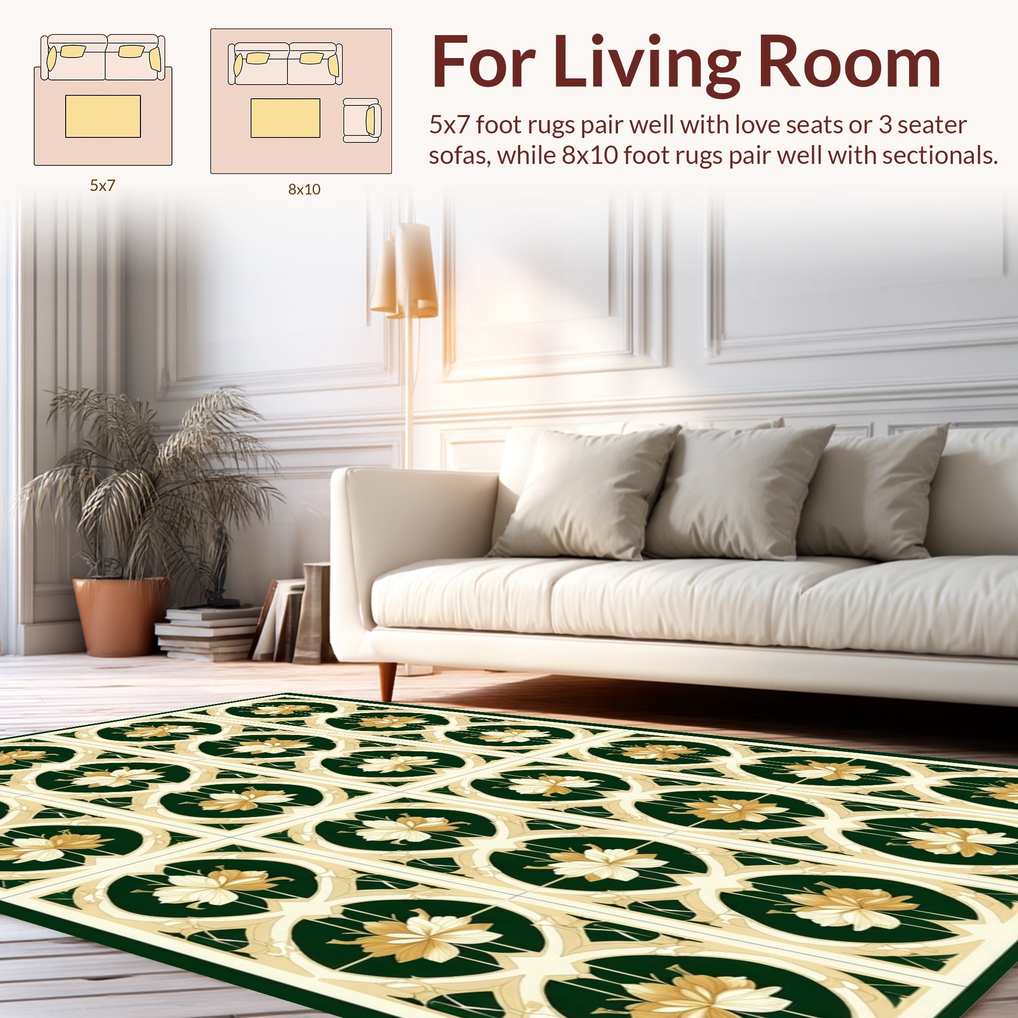 Elegant Floral Arch Pattern Design Rug