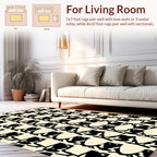 Black Cream Bold Organic Design Rug