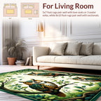 Forest Owl Family Patterned Rug
