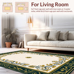 Elegant Floral Vine Border Design Rug