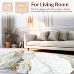 Luxury White Marble Gold Vein Pattern Rug
