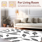 Patterned Silhouette Leaves Design Rug