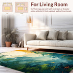 Misty Mountain Scenic Nature Landscape Rug