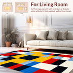 Bold Geometric Primary Colors Rug