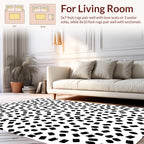 Abstract Dash Pattern Black and White Rug