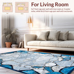 Abstract Stone Mosaic Blue Rug