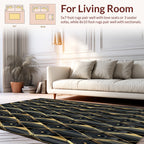 Gold Black Art Deco Diamond Pattern Rug