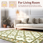 Green Floral Vine Lattice Rug