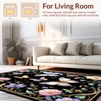Pastel Butterflies and Floral Border Rug