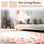 Soft Pink Delicate Floral Outline Rug
