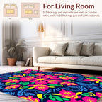 Vibrant Floral Mandala Design Rug