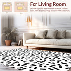 Abstract Pattern With Scattered Black Rectangles Rug
