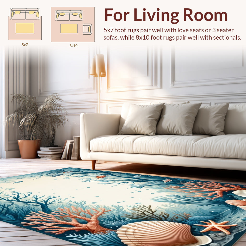 Oceanic Coral Reef Fish Design Rug