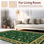 Vintage Golden Tiger Floral Scrollwork Design Rug