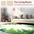 Lush Green Ferns Watercolor Print Rug