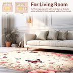 Floral Butterfly Garden Design Rug