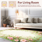 Charming Pink Floral Accent Background Rug