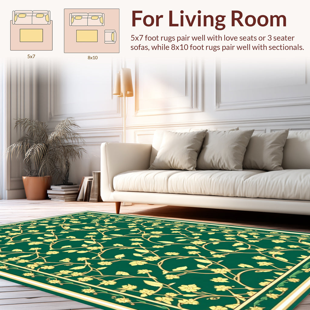 Ornate Botanical Lattice Design Rug