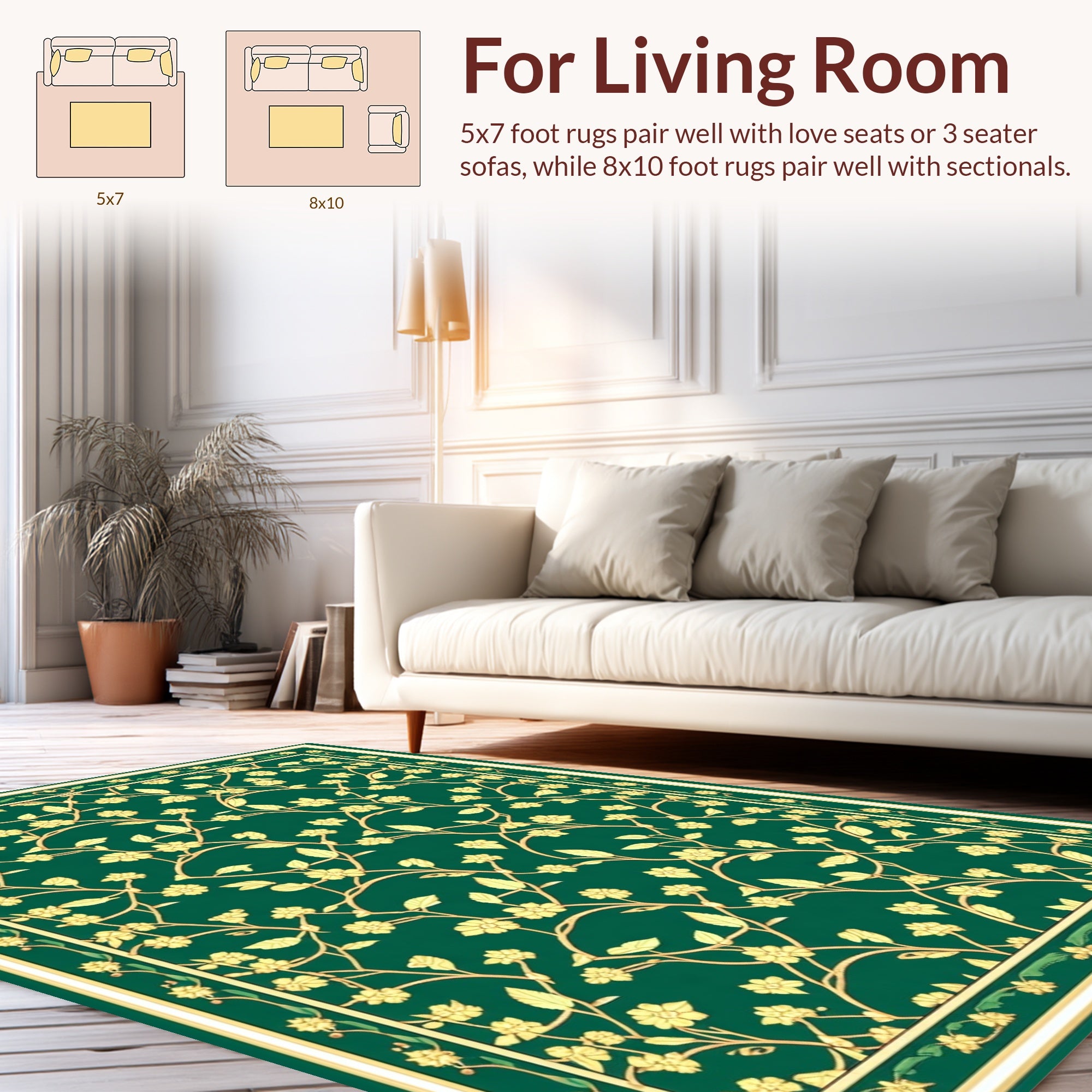 Ornate Botanical Lattice Design Rug