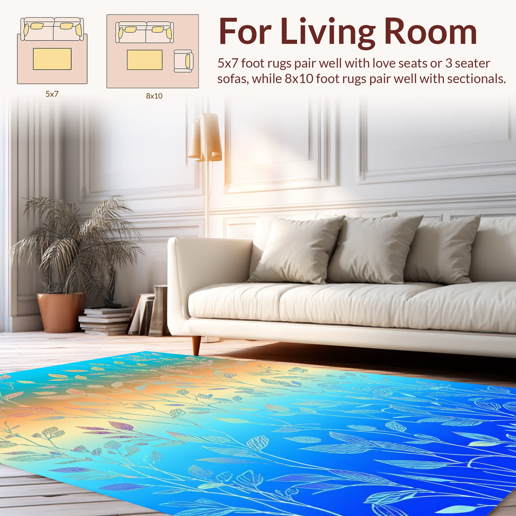 Nature Inspired Gradient Branch Pattern Rug