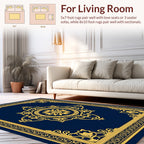 Elegant Golden Floral Mandala Design Rug