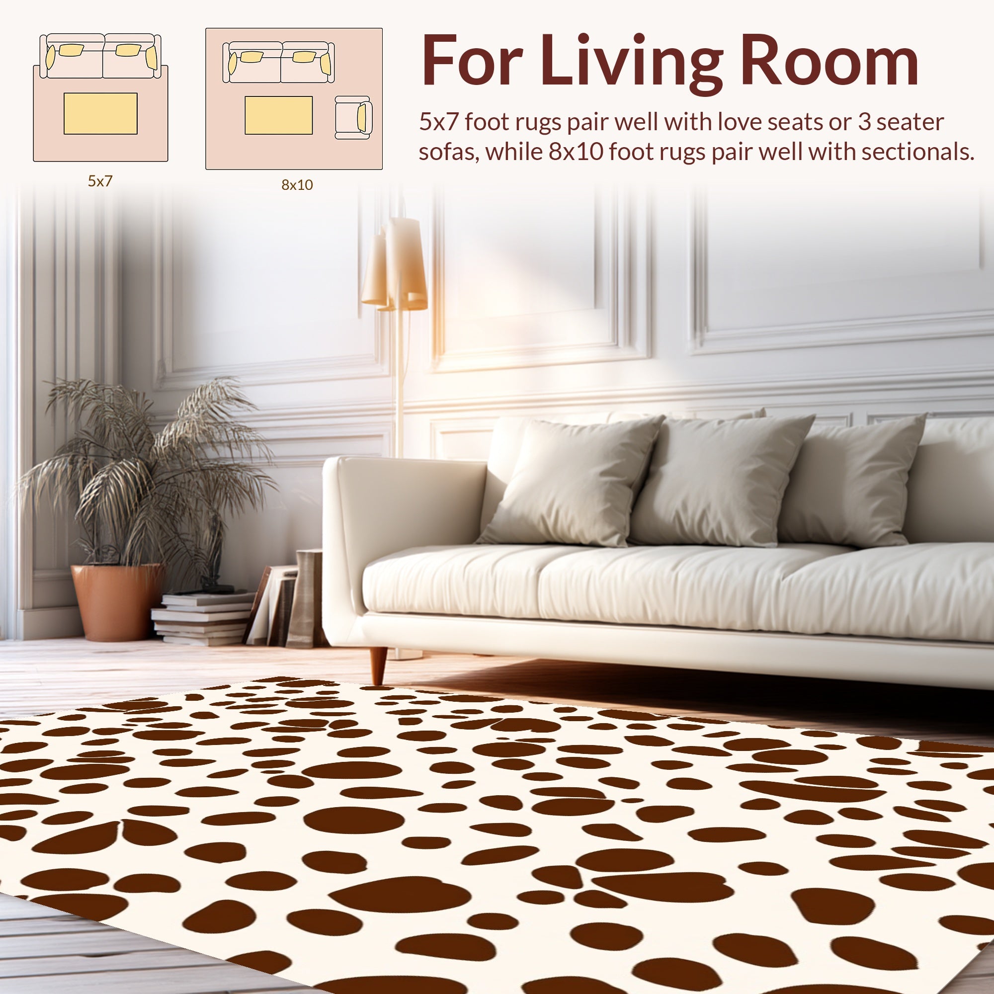 Brown Organic Spot Pattern Rug
