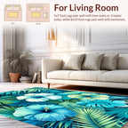 Tropical Hibiscus Leaf Pattern Rug