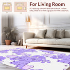 Abstract Lilac Floral Pattern Rug