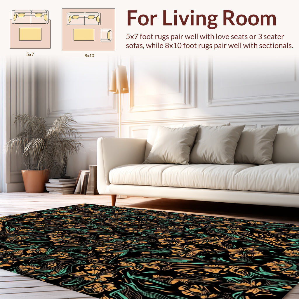 Intricate Floral Symmetry Pattern Rug