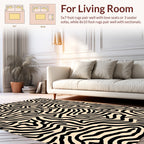 Bold Black Contour Pattern Rug