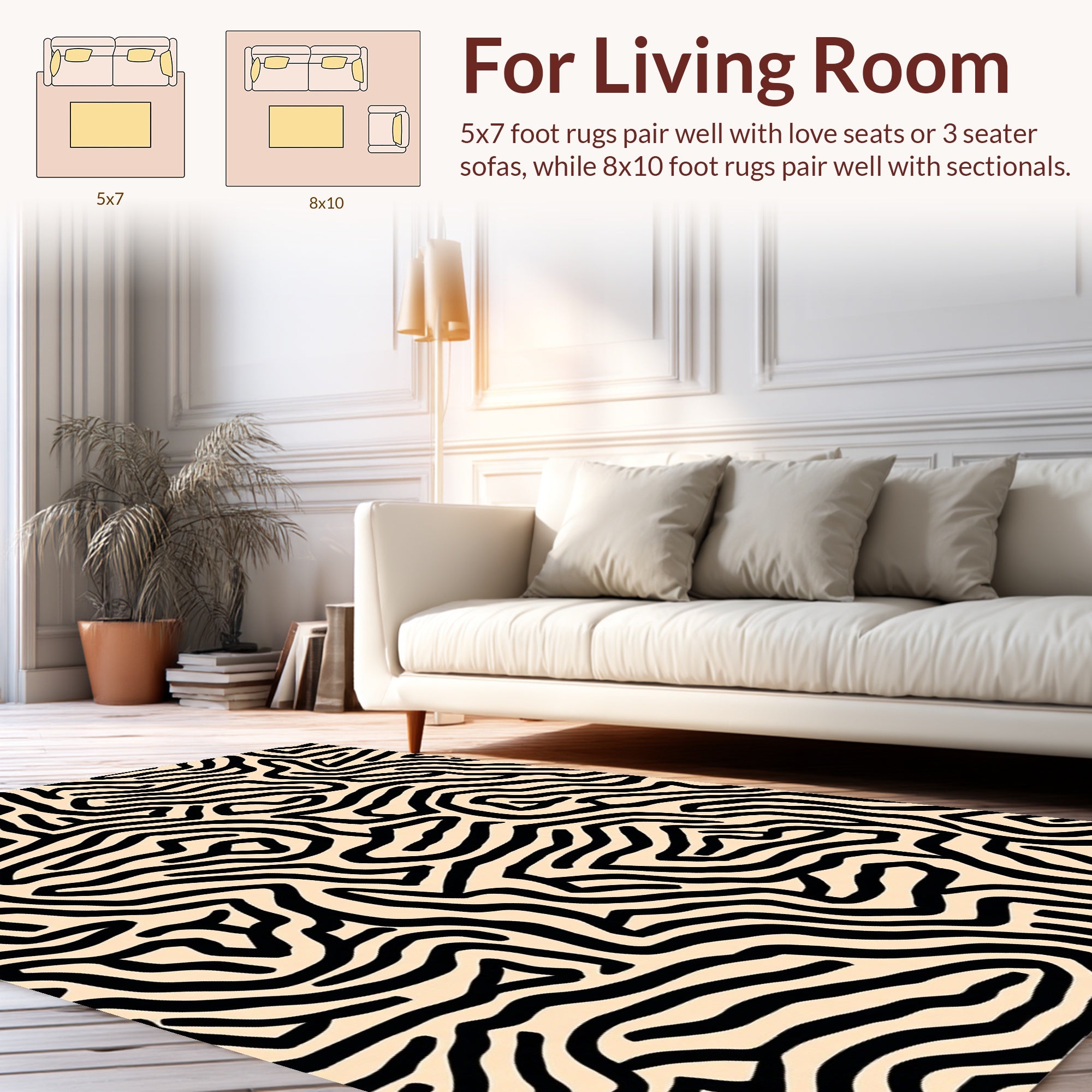 Bold Black Contour Pattern Rug