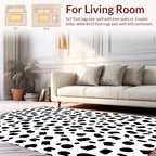 Whimsical Black Spot Pattern Rug