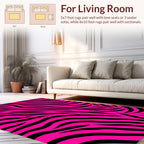 Bright Pink Zebra Abstract Design Rug