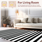 Bold Black White Striped Pattern Rug